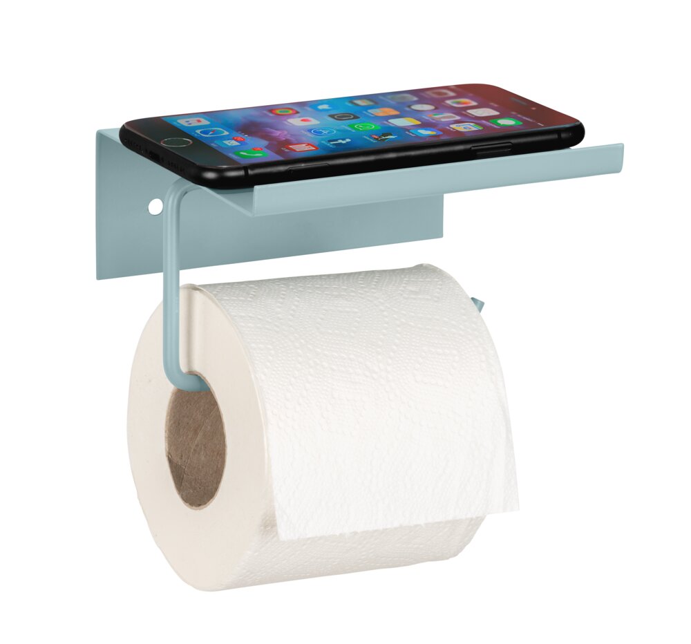 Toilettenpapierhalter Mod. Desulo Blau  mit Ablage