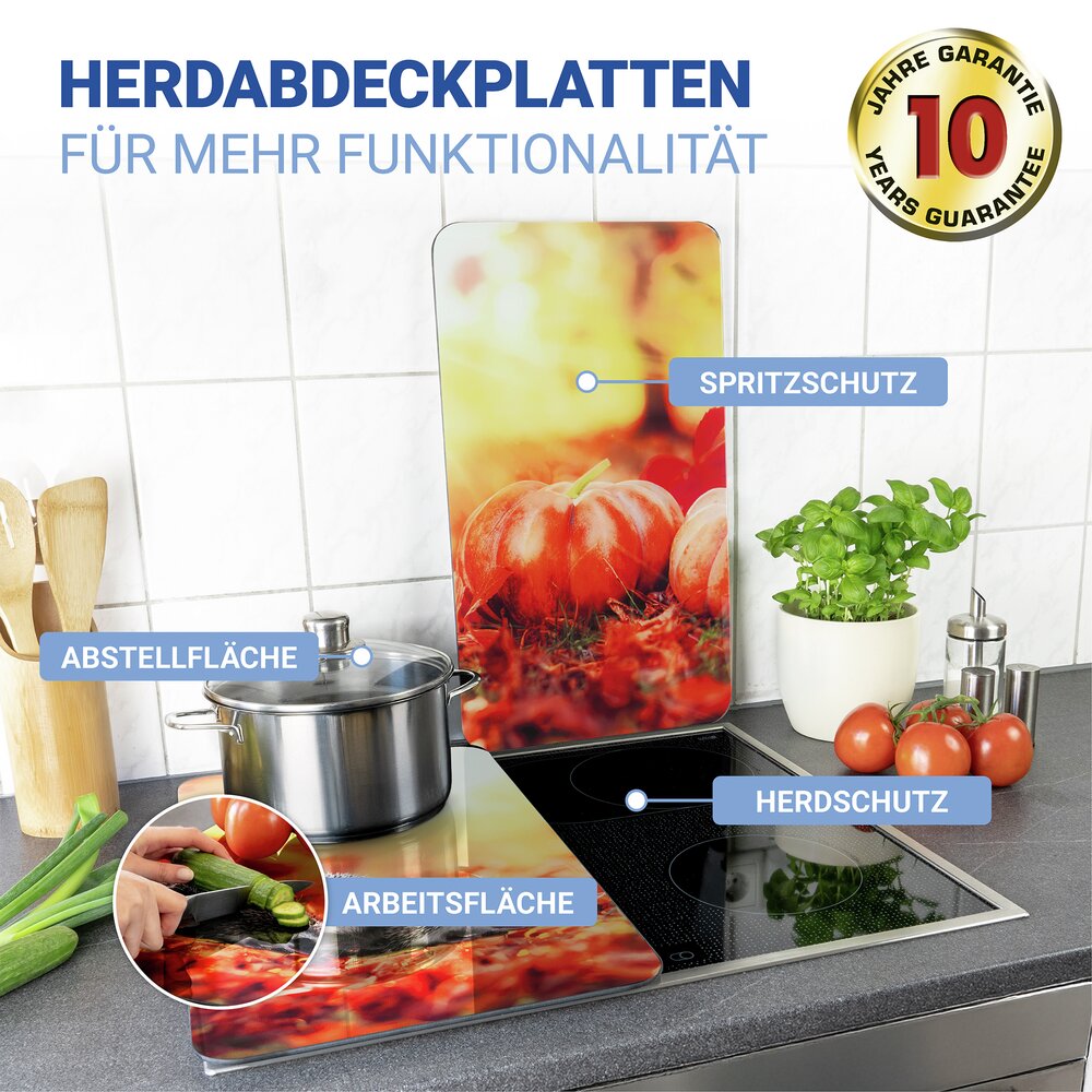 Herdabdeckplatte Universal Mod. Herbst, 2er Set  für alle Herdarten geeignet