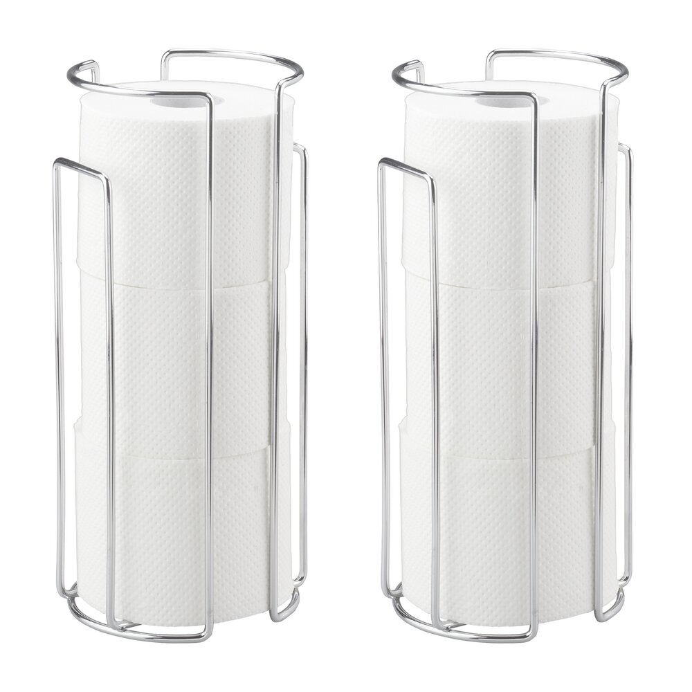 Range-Papier WC de rechange chromé  lot de 2, pour 3 rouleaux