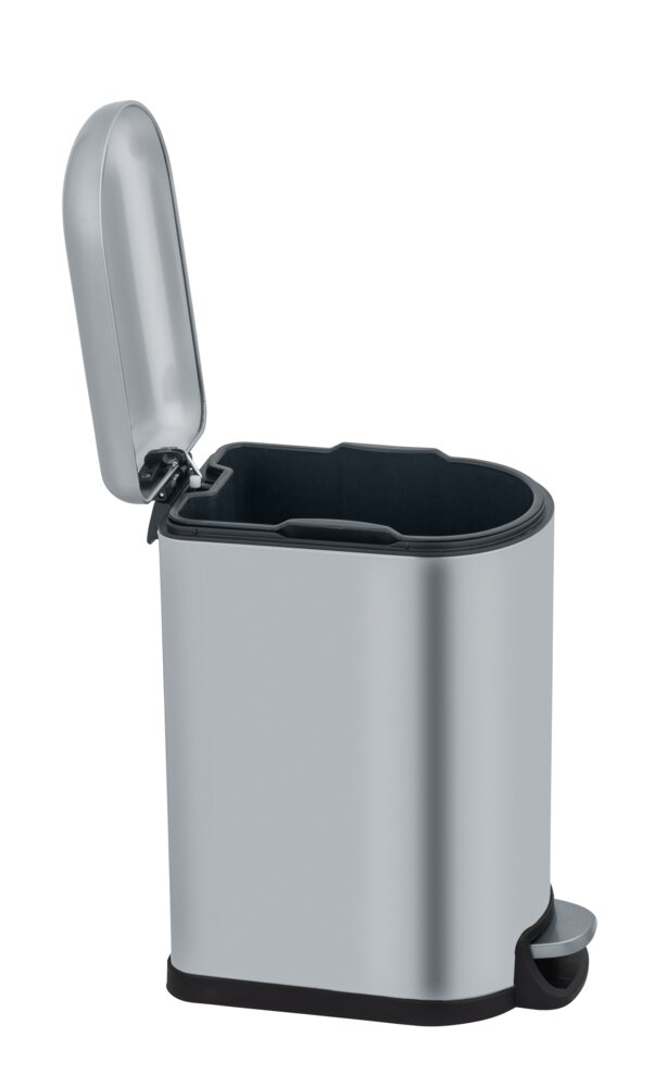 Poubelle à pédale Mod. Lara, 10L, argent, inox, 31x39x18 cm  fermeture silencieuse easy-close