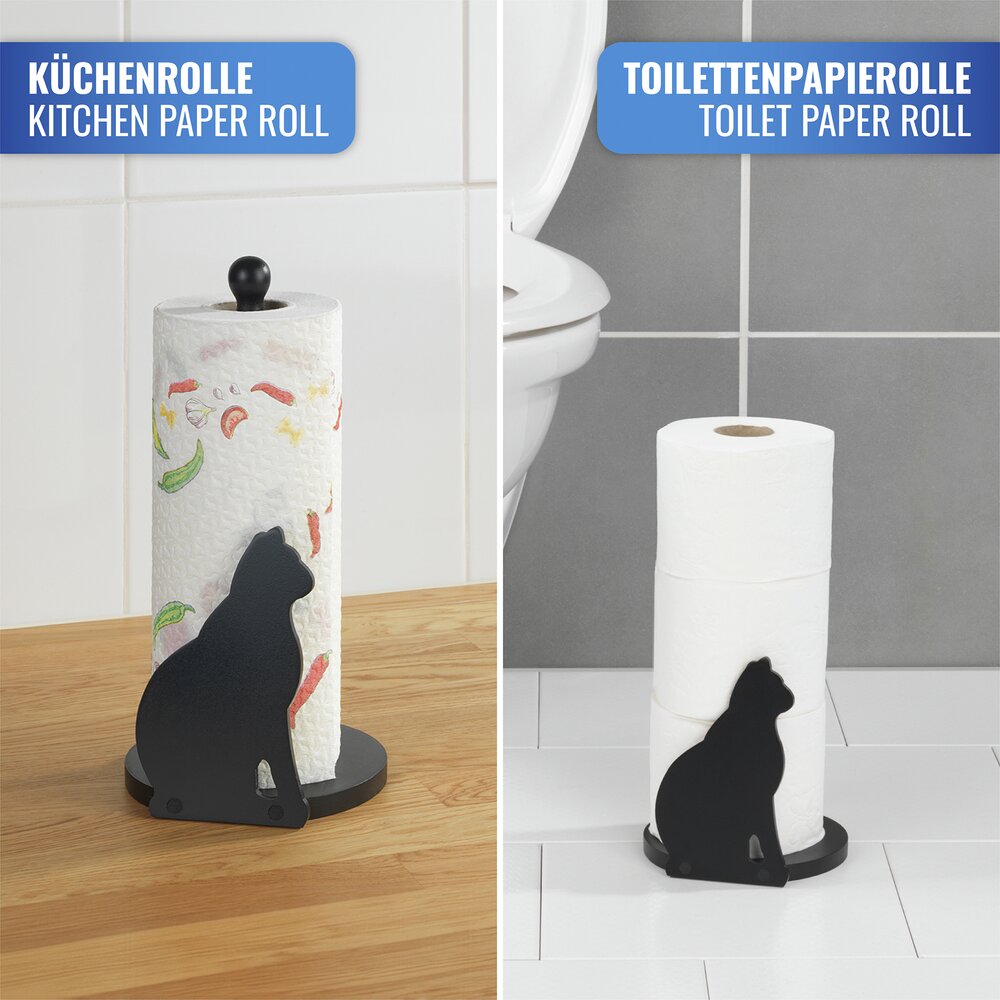 Papierrollenhalter Katze  passend für haushaltsübliche Küchenrollen