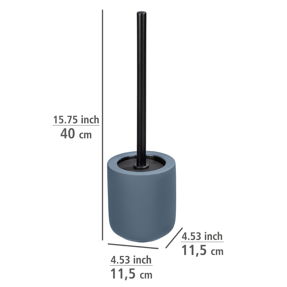 Porte brosse WC céramique avec brosse WC noire, Avellino, bleu  Porte-brosse