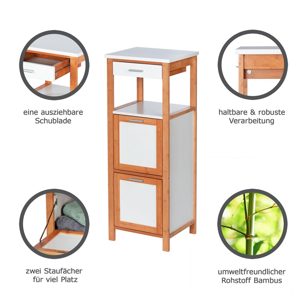 Finja bamboe plank met 2 planken, 2 vakken en lade