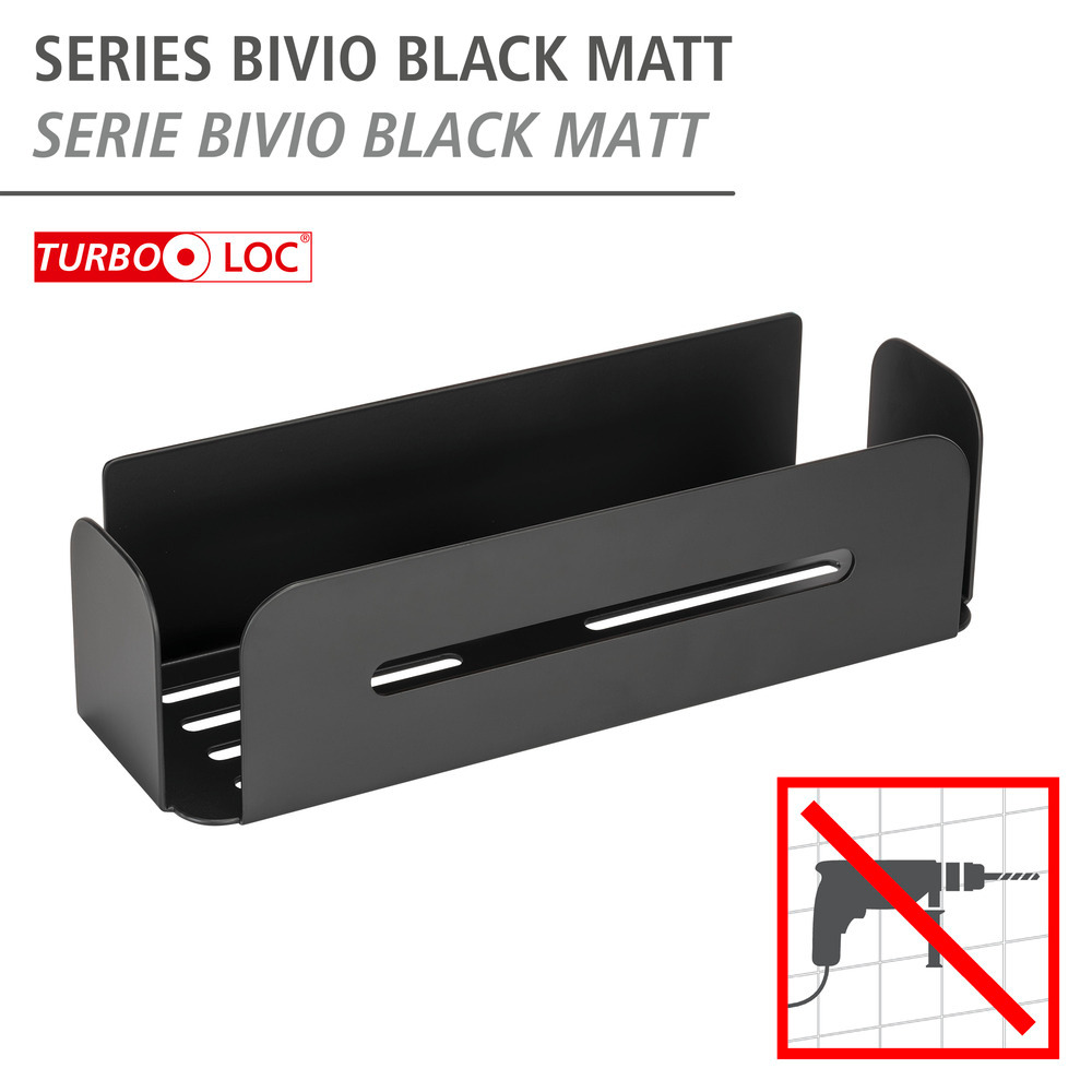 Turbo-Loc® Wandablage Mod. Bivio Black matt  aus Aluminium