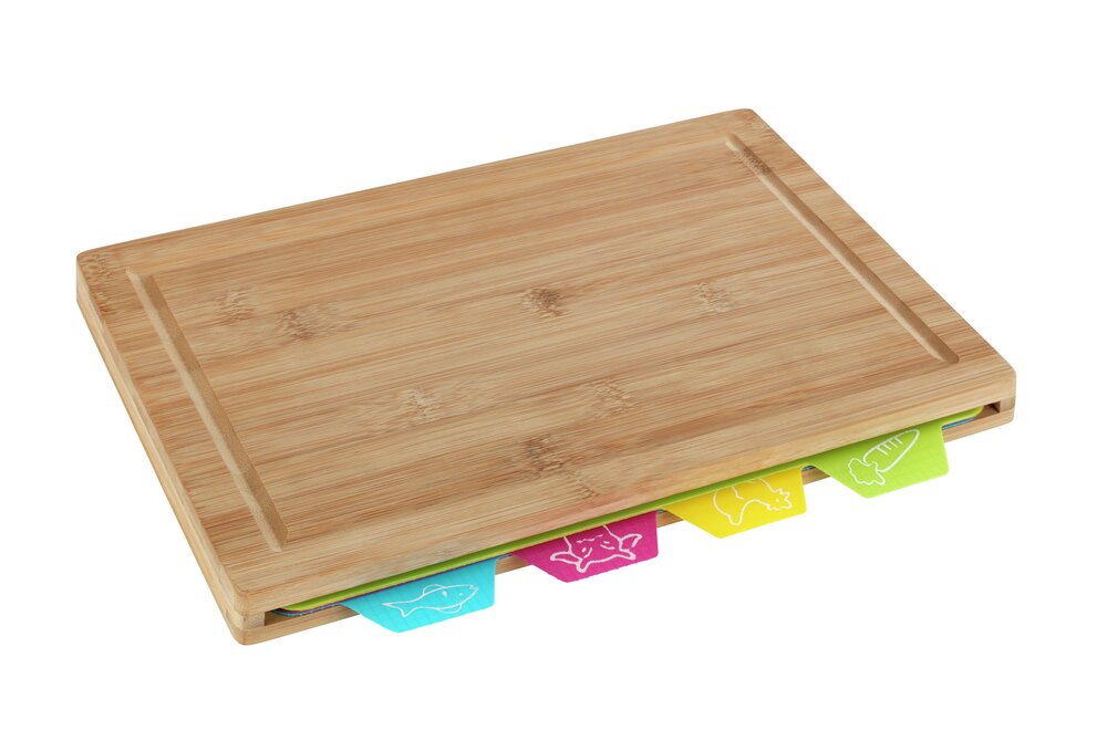 Schneidebrett Mod. Bella  Bambus, mit 4 Schneidematten