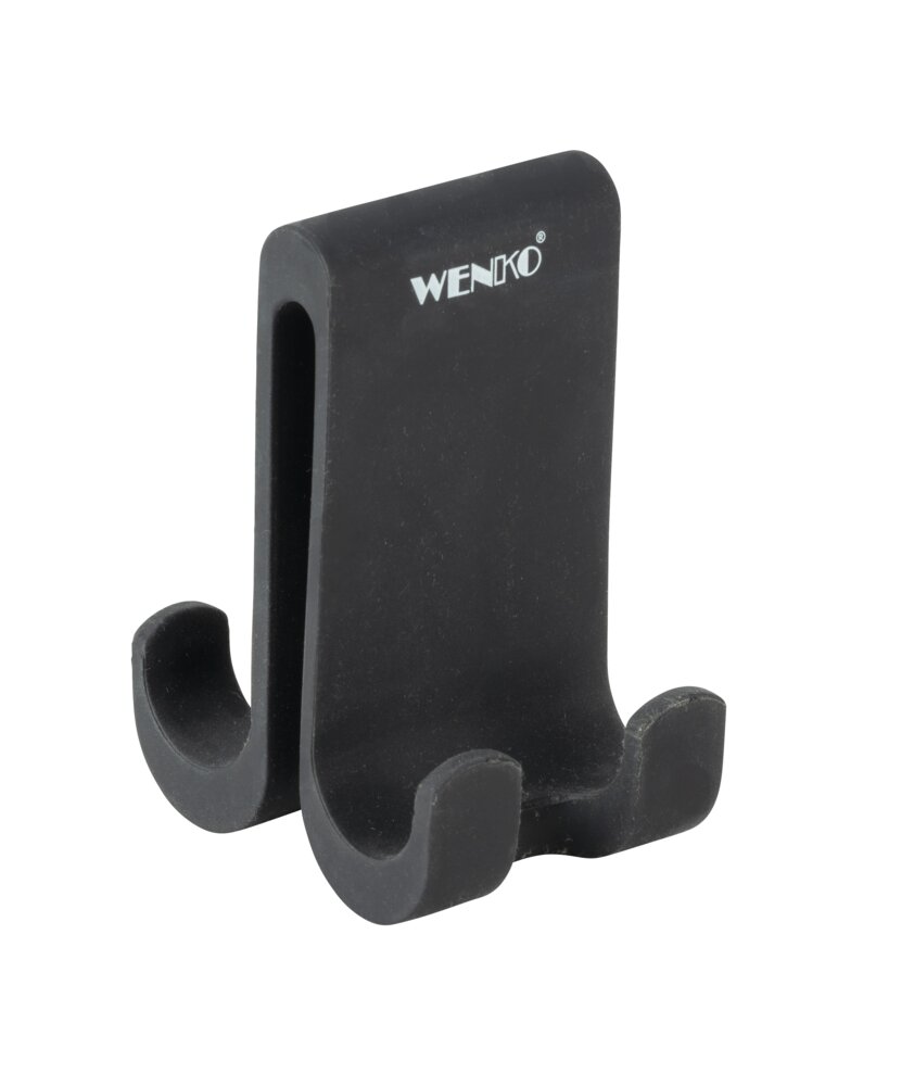 Silikon Doppel-Duschhaken Mod. Verna Duo Schwarz  Aus Silikon