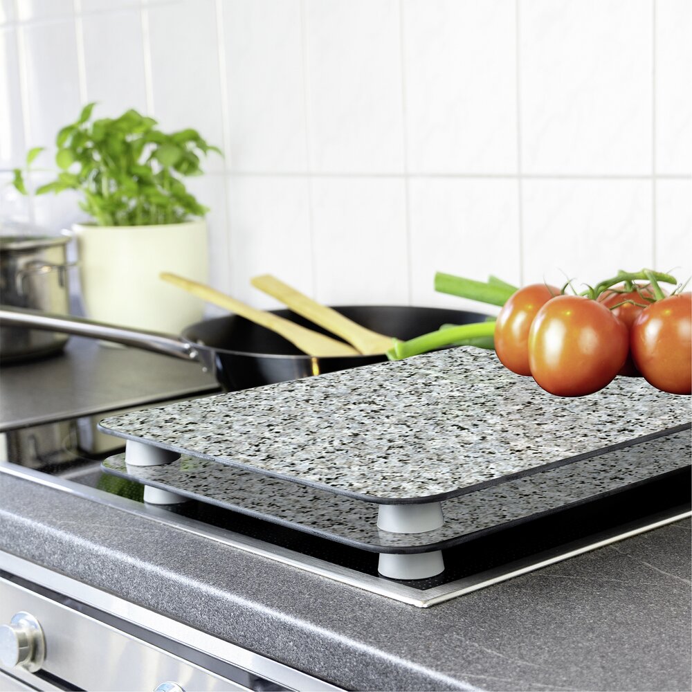 Plaque de Recouvrement Universelle Mod. Granit, set de 2  pour tous les types de cuisinières