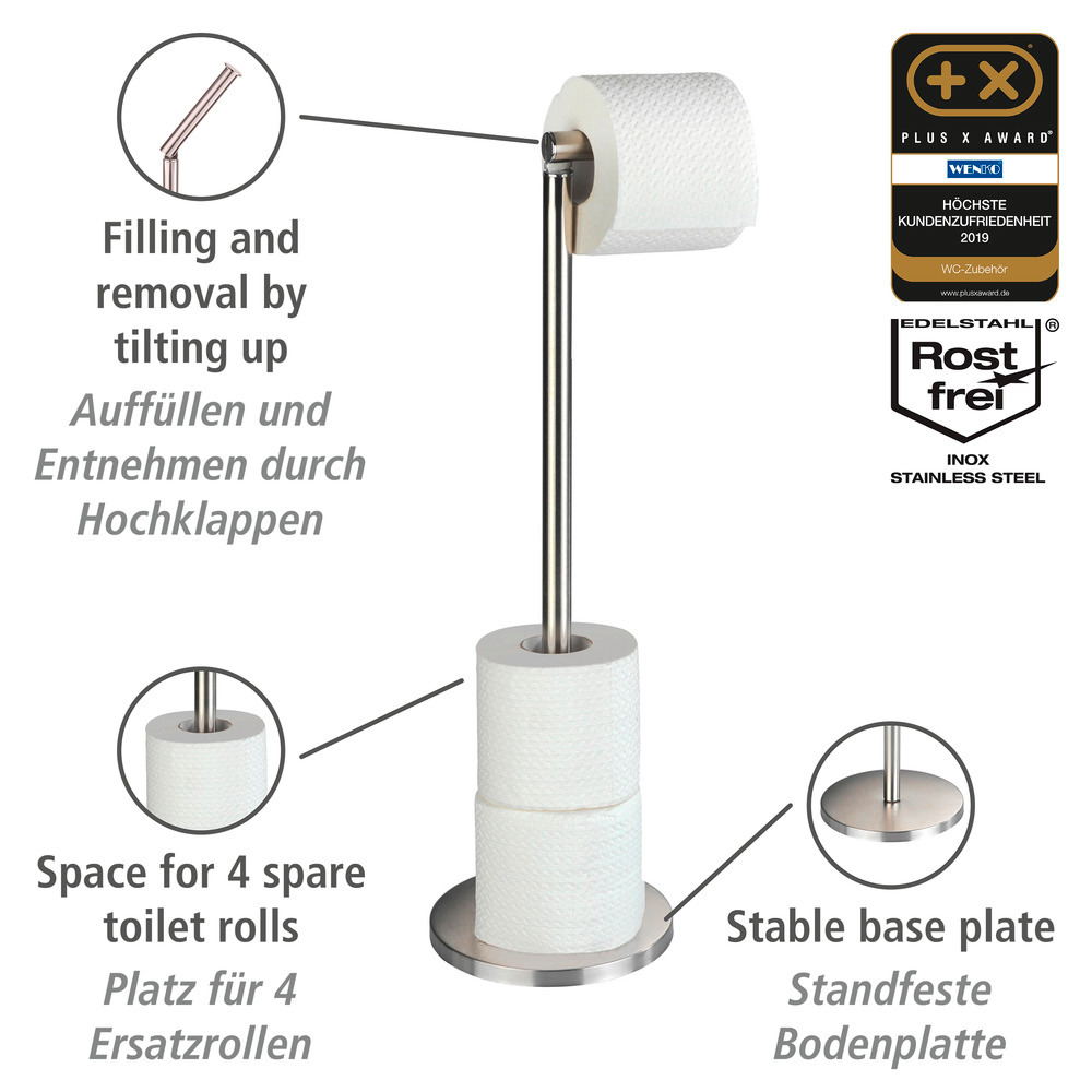 Stand Toilettenpapierhalter 2 in 1 Matt  Edelstahl