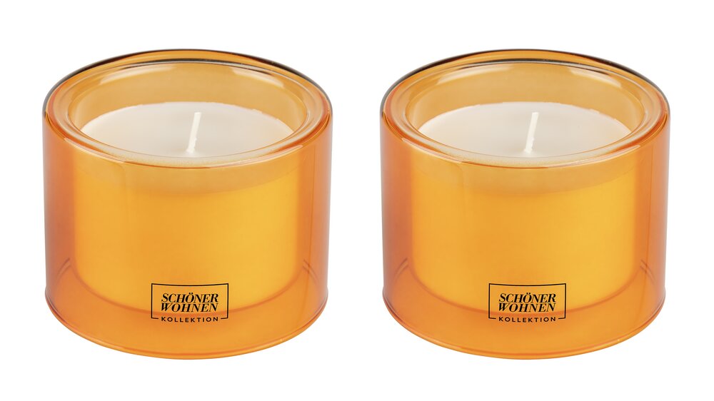 Collection SCHÖNER WOHNEN Bougie parfumée Mod. Vanilla M, lot de 2  Durée de combustion : 30 - 40 heures