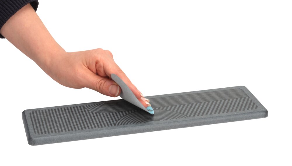 Abtropfmatte Mod. Damon, grau, Diatomit, 30x8 cm  schnelltrocknend, inklusive Silikonfüße