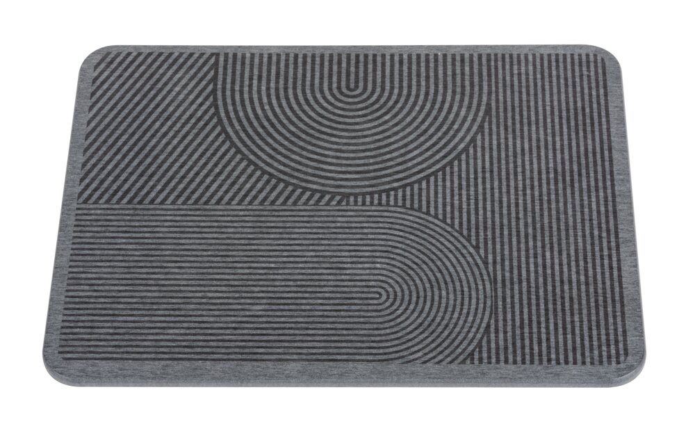 Abtropfmatte Mod. Damon, grau, Diatomit, 40x30 cm, inkl. Silikonfüße  schnelltrocknend und geruchsfrei