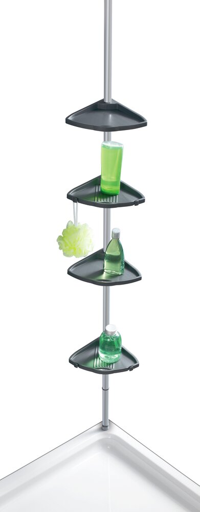 Étagère de douche télescopique Compact  4 tablettes et 4 crochets