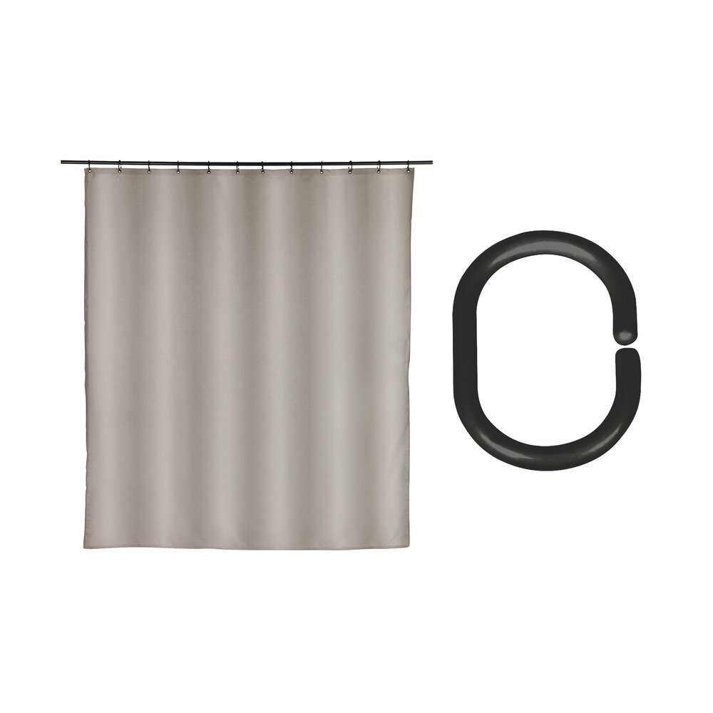 Duschvorhang Mod. MAYOUR Grau  inkl. Duschvorhangringe