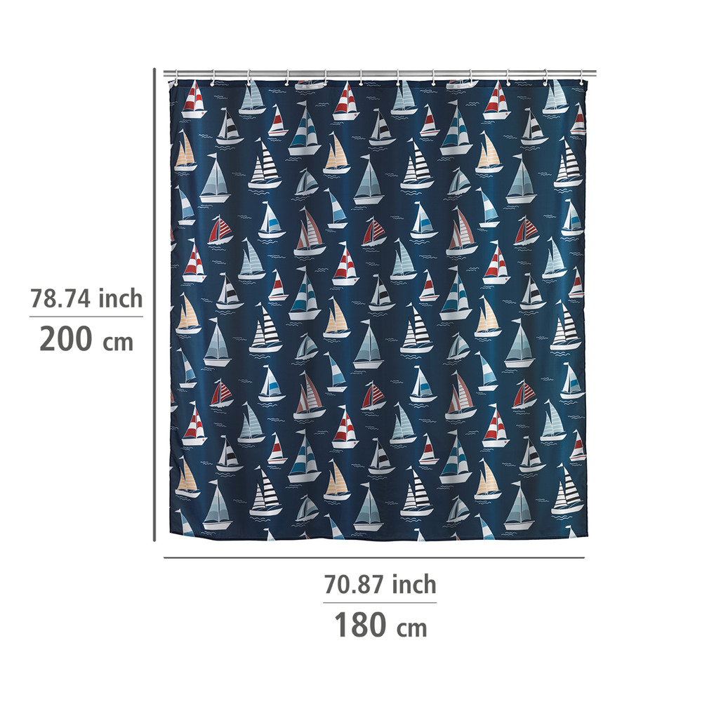 Anti-Schimmel Duschvorhang Regatta, 180 x 200 cm  Textil (Polyester), waschbar