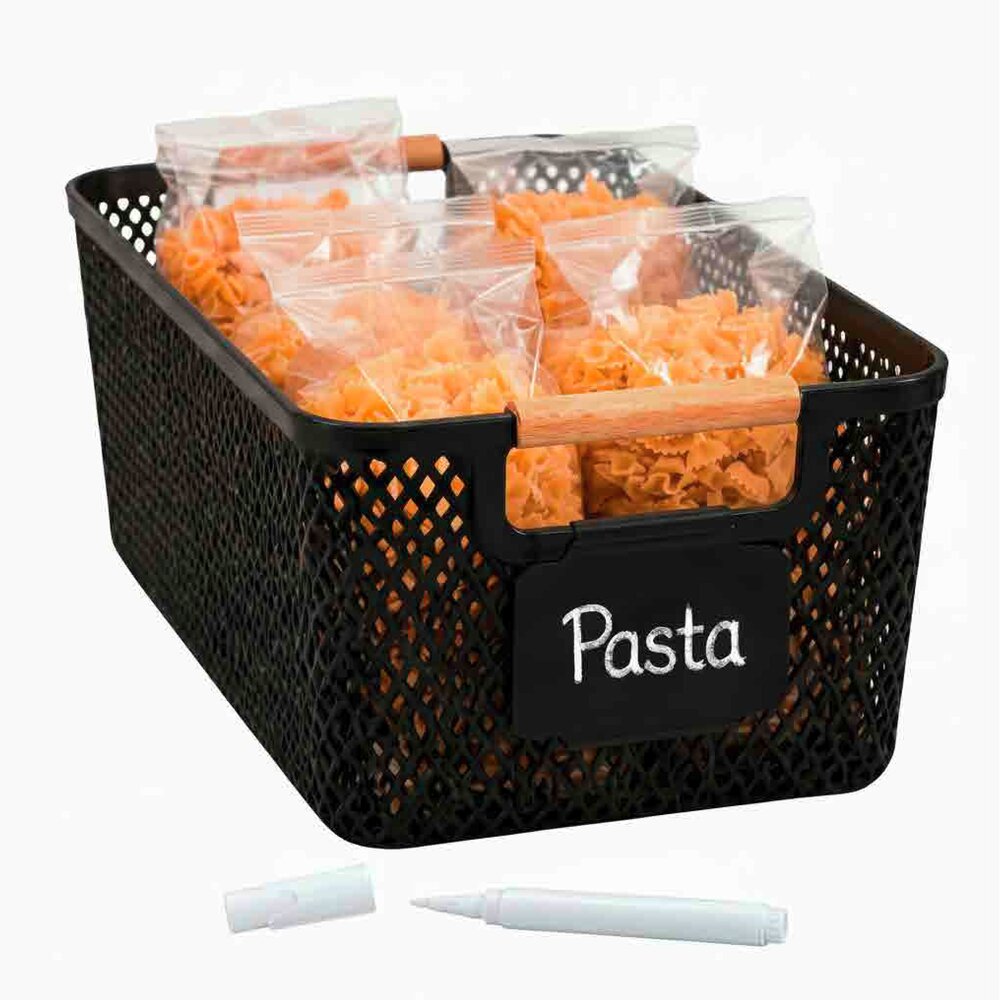 Panier de rangement S  avec clip d'étiquetage et stylo