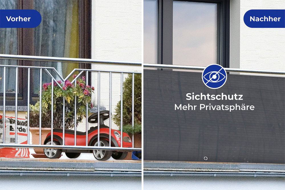 Sichtschutz Anthrazit  für Balkon und Terasse, 5 m