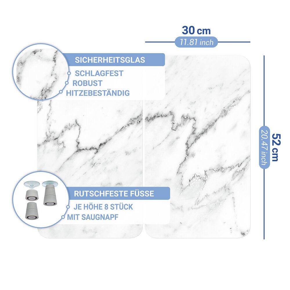 Herdabdeckplatte Universal Mod. Marmor, 2er Set  für alle Herdarten geeignet