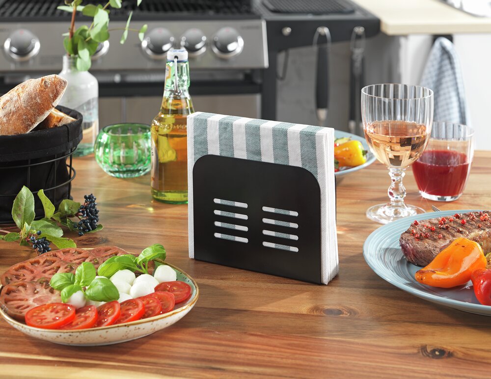 Serviettenhalter Mod. Baco Schwarz  für alle gängigen Servietten