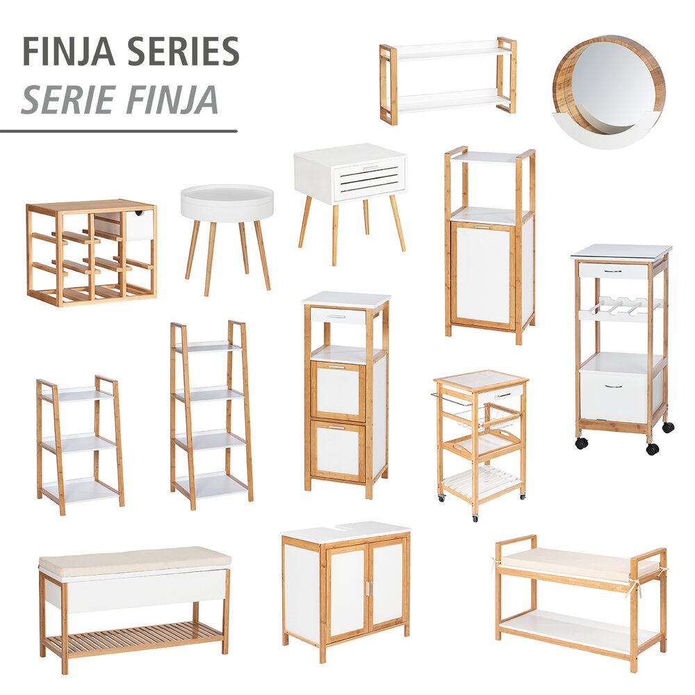 Étagère Finja, 4 niveaux  en bambou