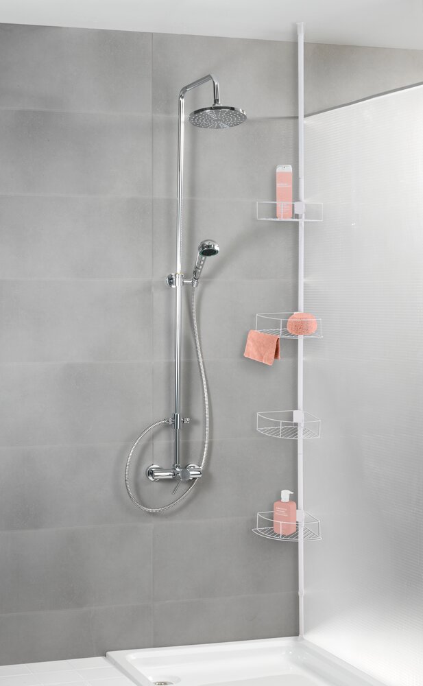 Étagère d'angle télescopique Dolcedo Blanc mat  en acier inoxydable