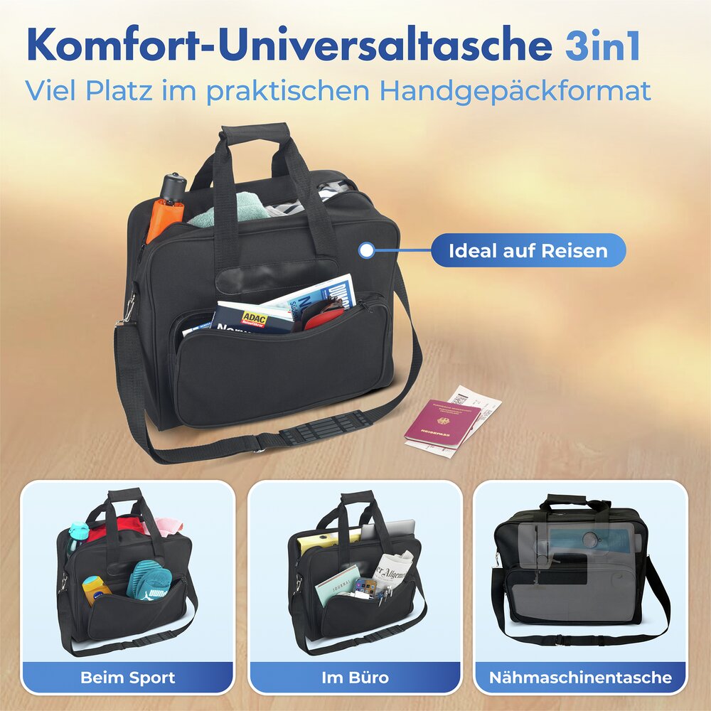 Komfort-Universaltasche Schwarz  100 % Polyester