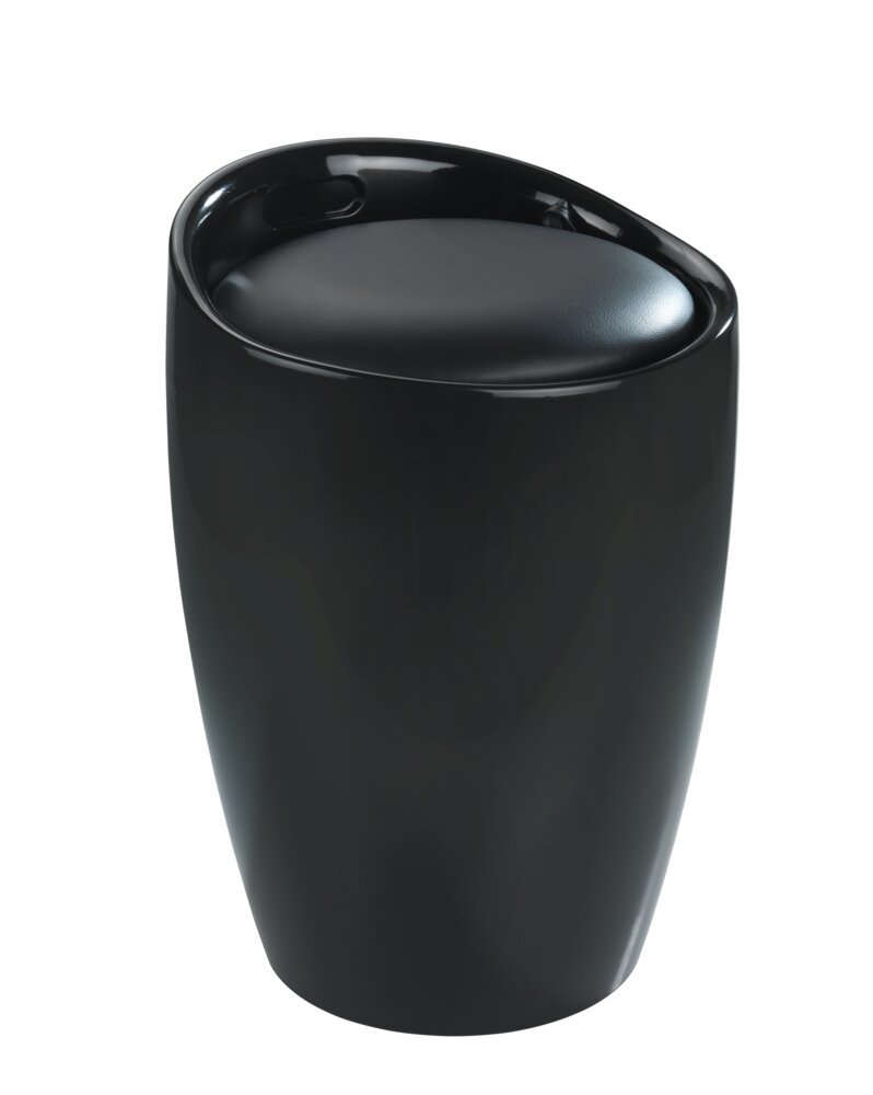 Tabouret de salle de bain Candy noir  coffre à linge