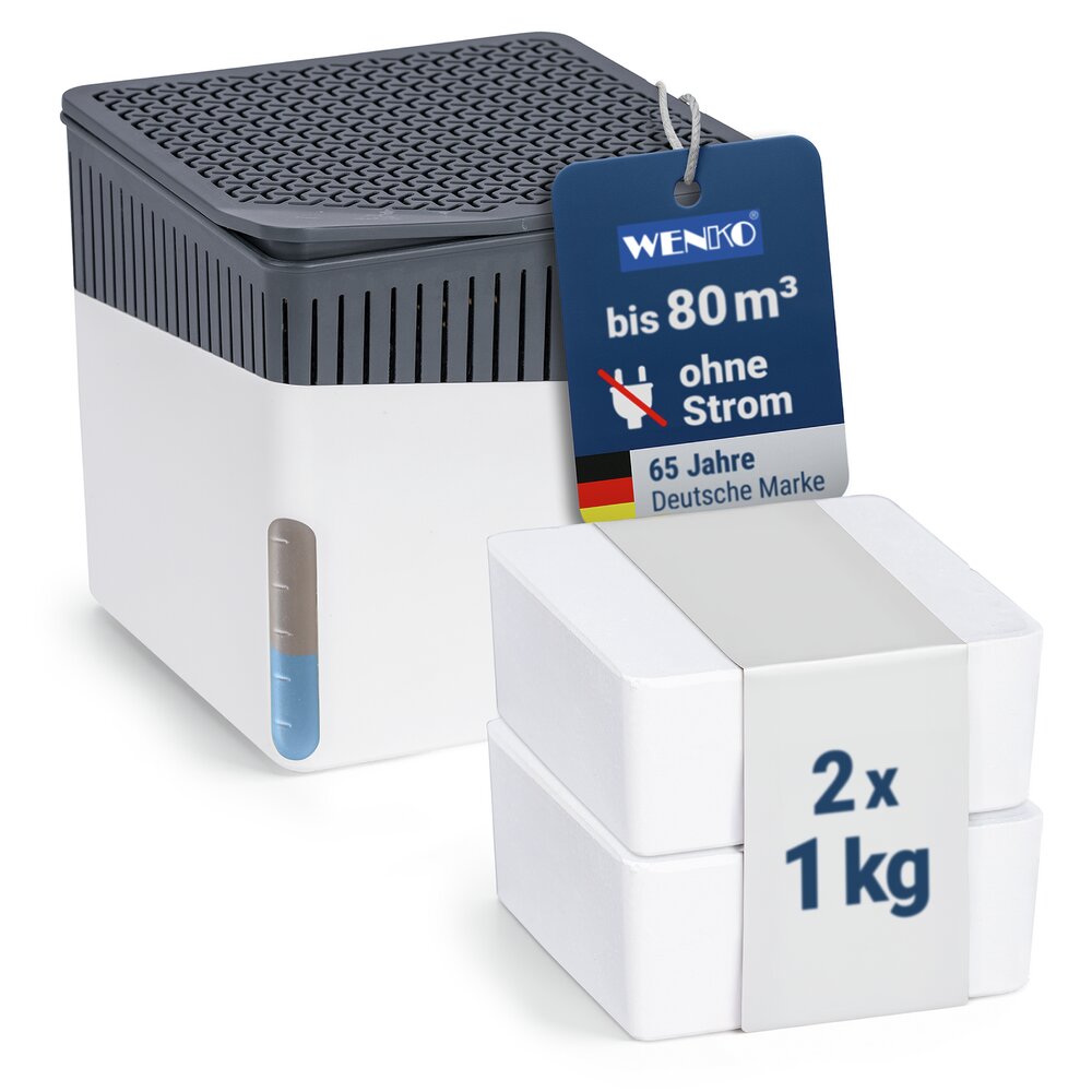 Luchtontvochtiger Mod. Cube Wit 1000 g en navulling