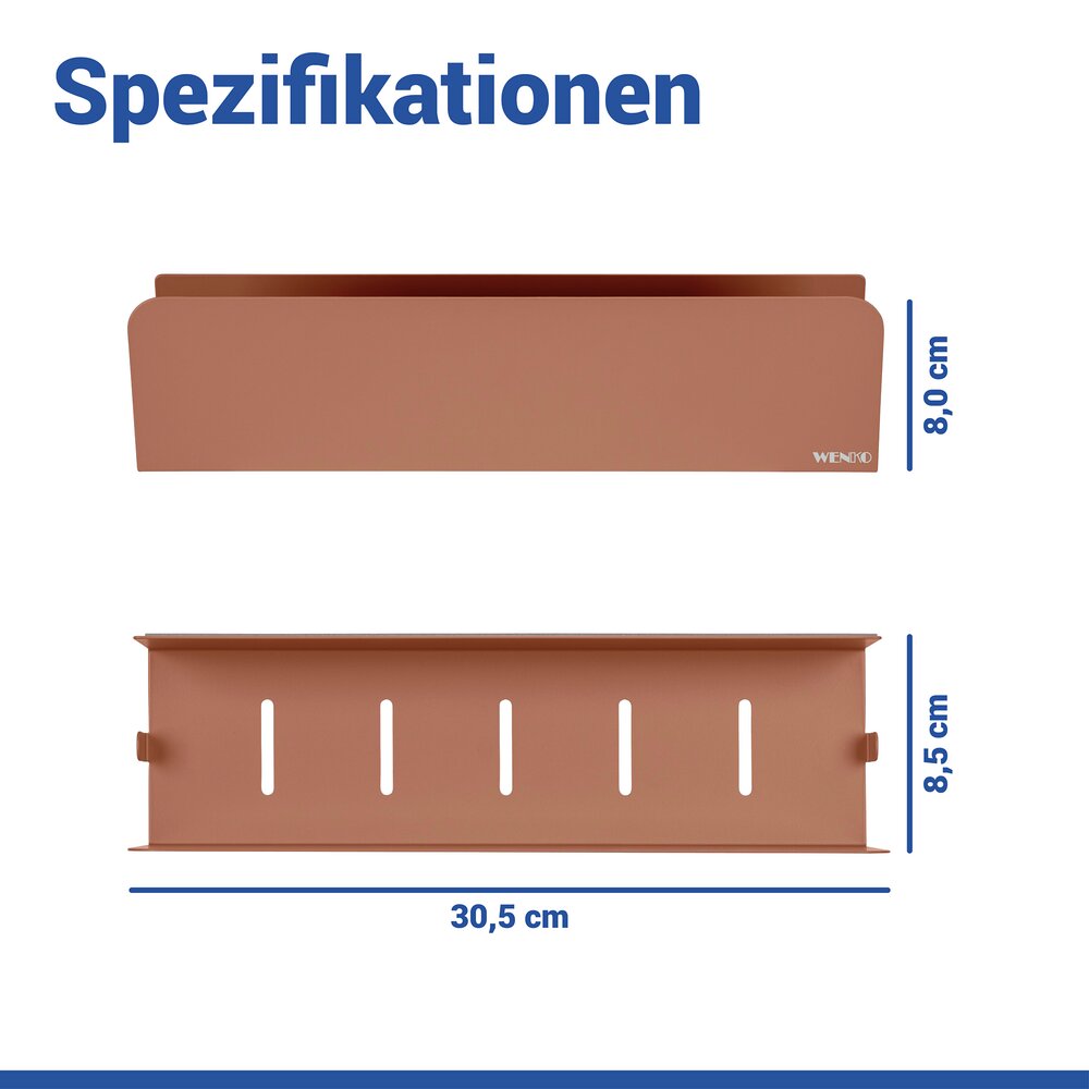 Turbo-Loc® Wandablage Mod. Lizan Braun  Befestigen ohne Bohren