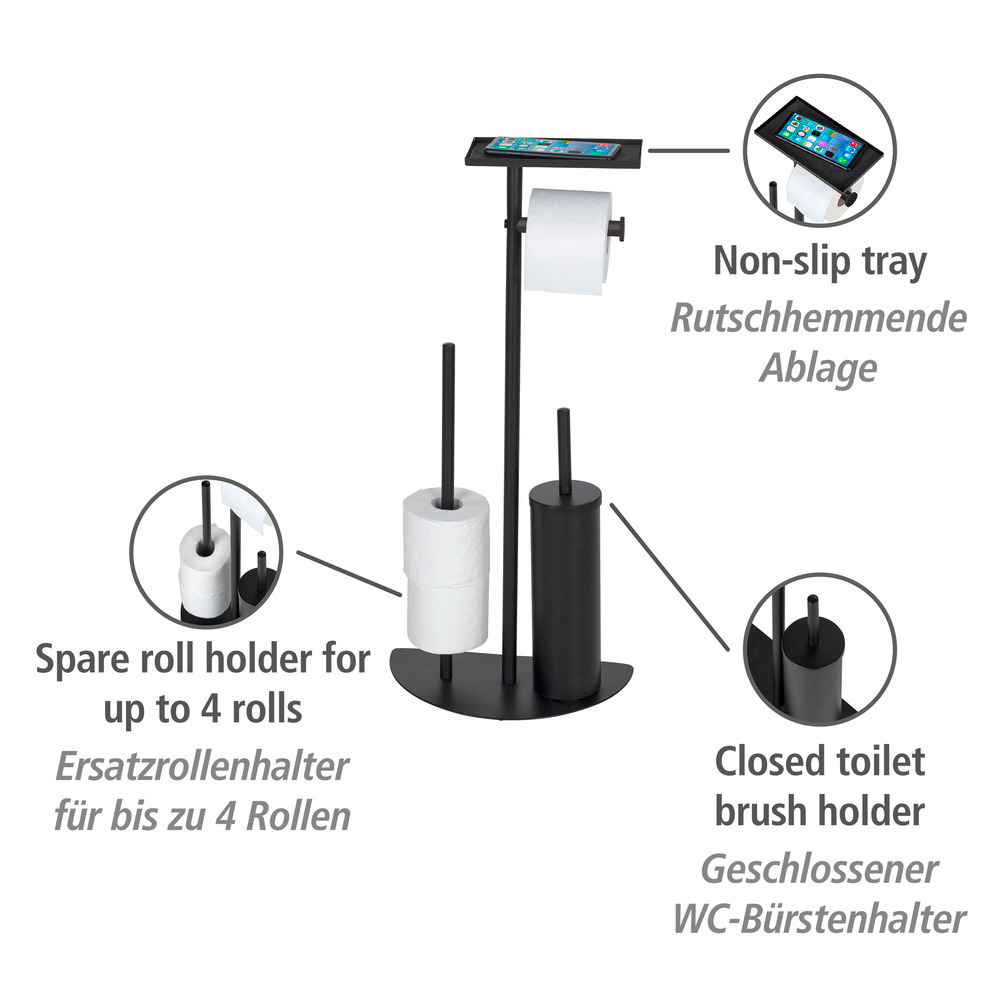 Stand WC-Garnitur Mod. Cosenza Neo Schwarz  4 Funktionen