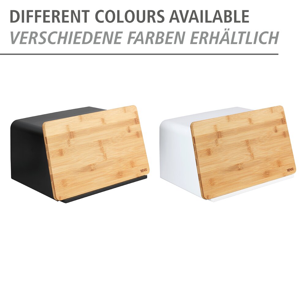 Broodtrommel met bamboe plank, wit