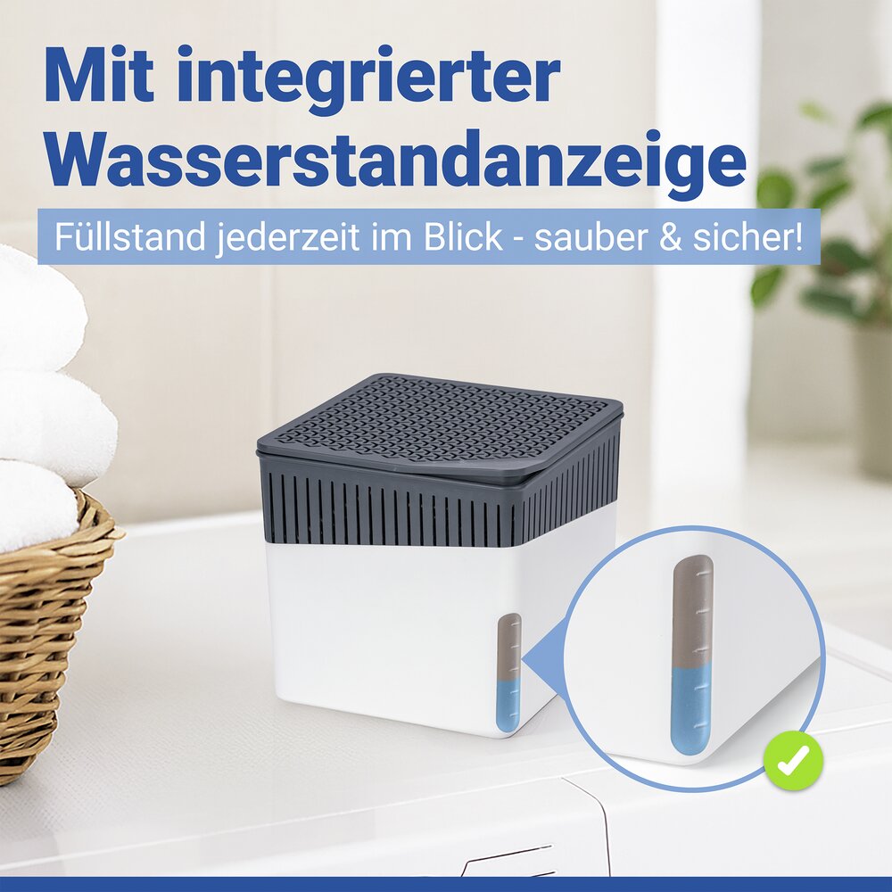 Raumentfeuchter Mod. Cube Weiß 500 g, 2er Set  beugt Schimmel und Gerüchen vor