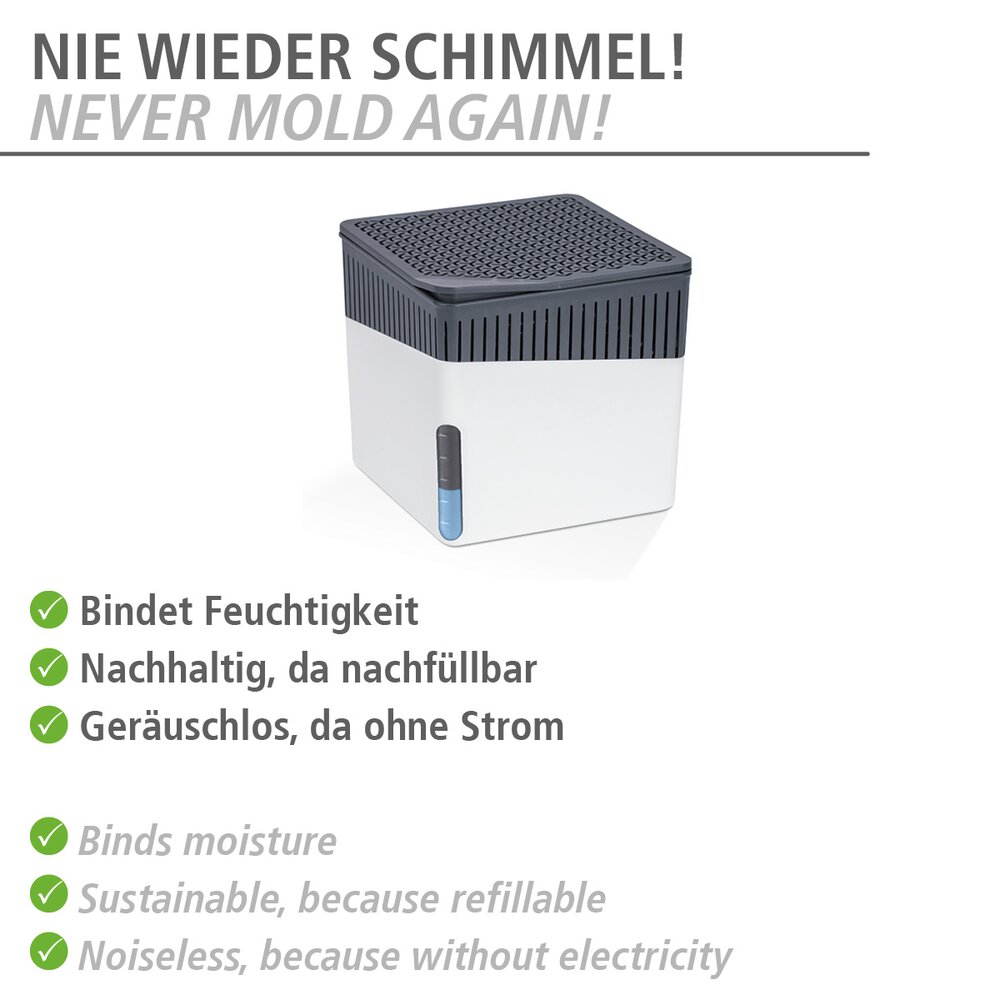 Déshumidificateur d'intérieur Cube - recharge de 500 g au parfum d'orange  Déshumidificateur d'air