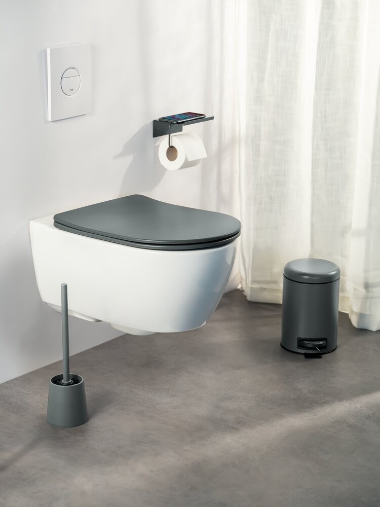 WC-Sitz Mod. Galati Anthrazit matt  aus Duroplast, Soft-Touch-Effekt