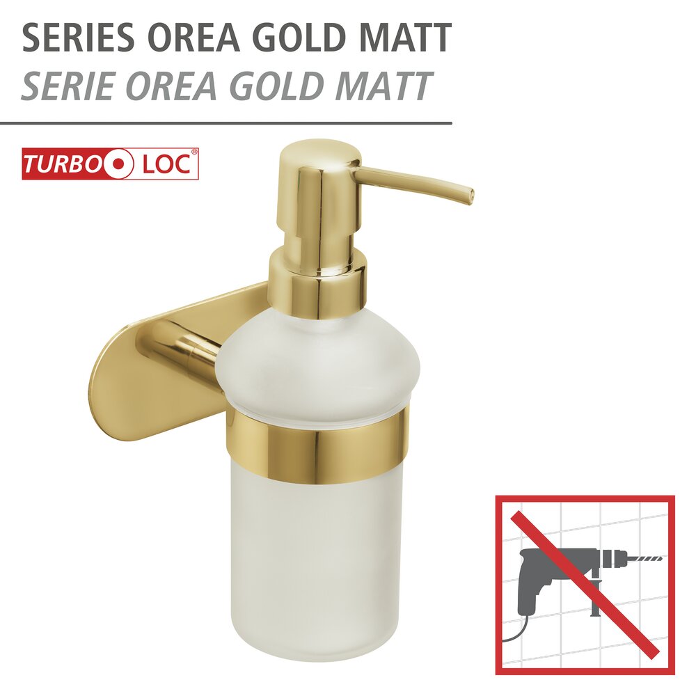 Turbo-Loc® Seifenspender Mod. Orea Gold Matt  Befestigen ohne Bohren