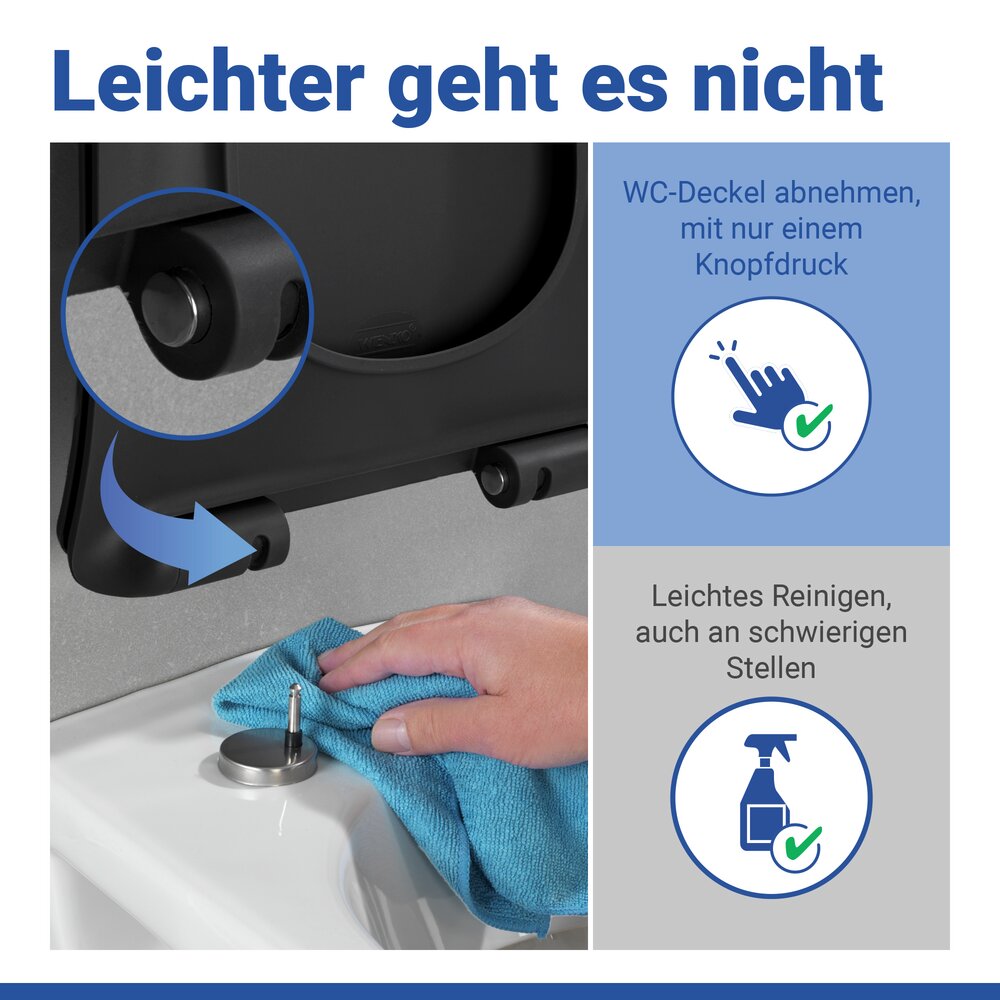 Abattant Premium Sedilo noir mat  abaissement automatique