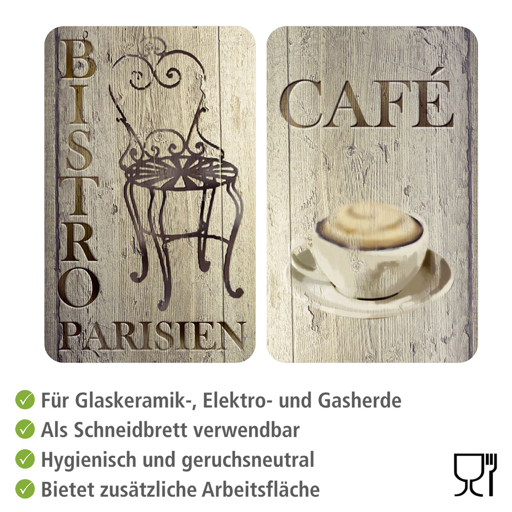 Glasabdeckplatte Universal Bistro, 2er Set  für alle Herdarten