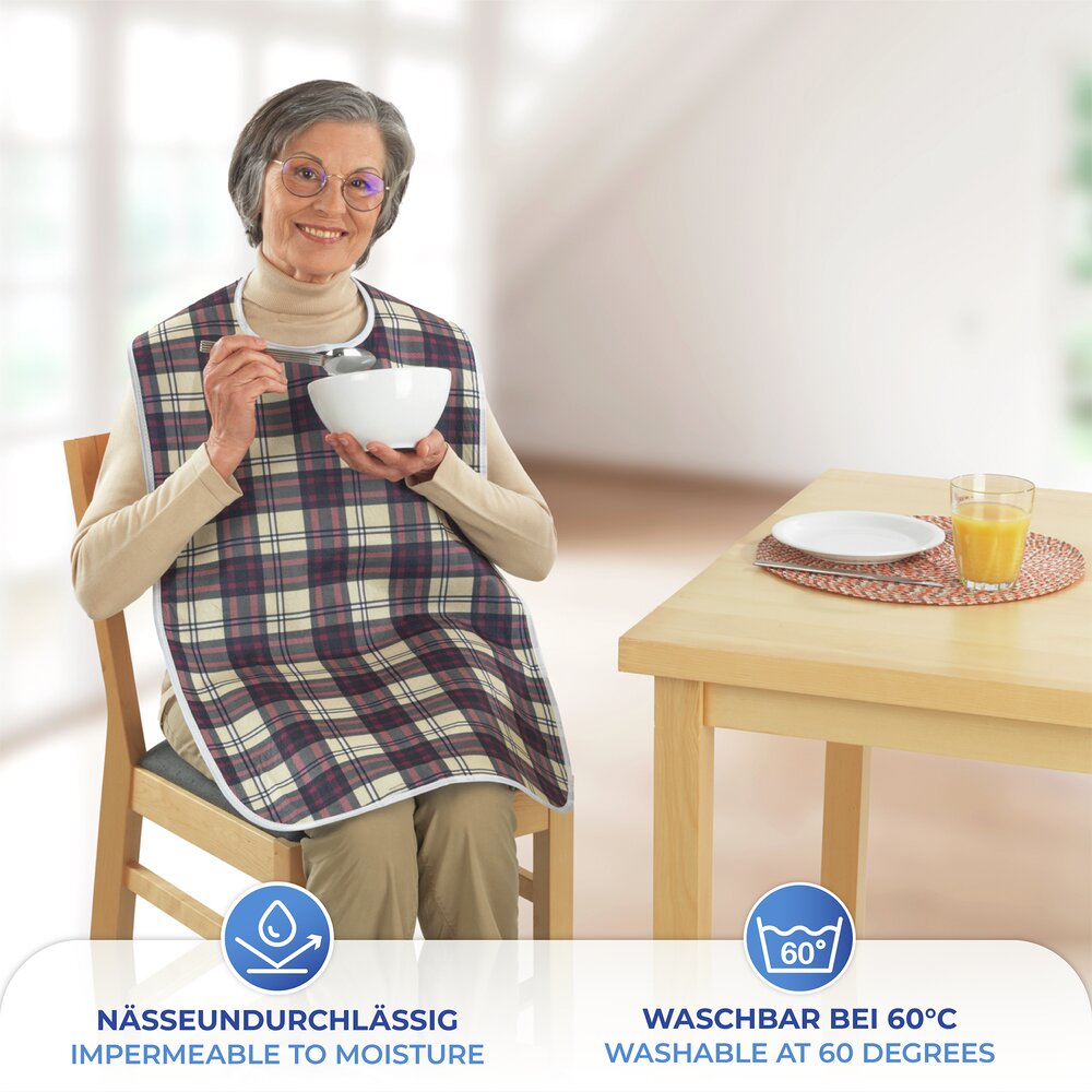 Speiseschürze kariert, 2er Set  waschbar bis 60 °C