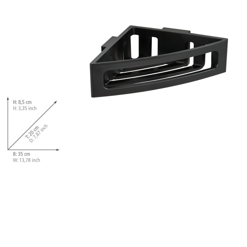 Turbo-Loc® Eckablage Mod. Bralia, Schwarz  Befestigen ohne Bohren