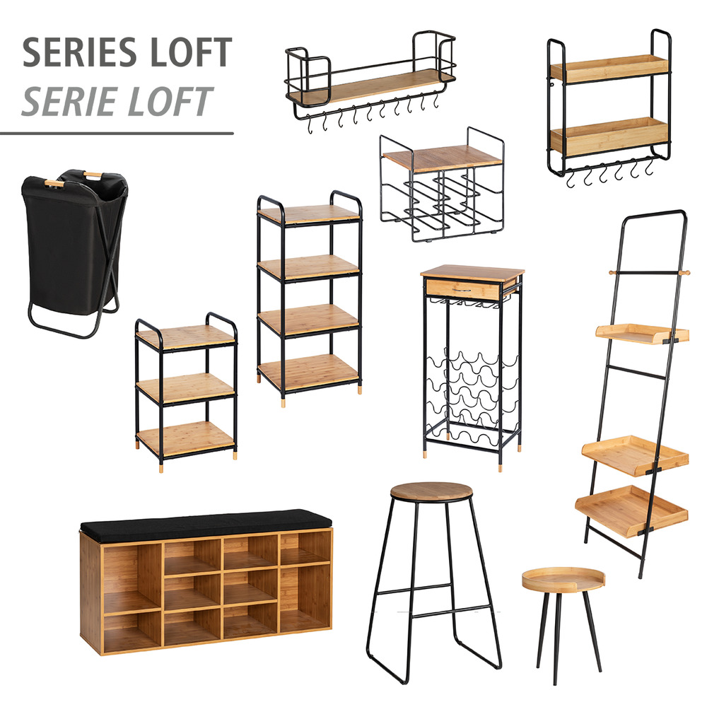 Beistelltisch Mod. Loft  aus Bambus und Metall