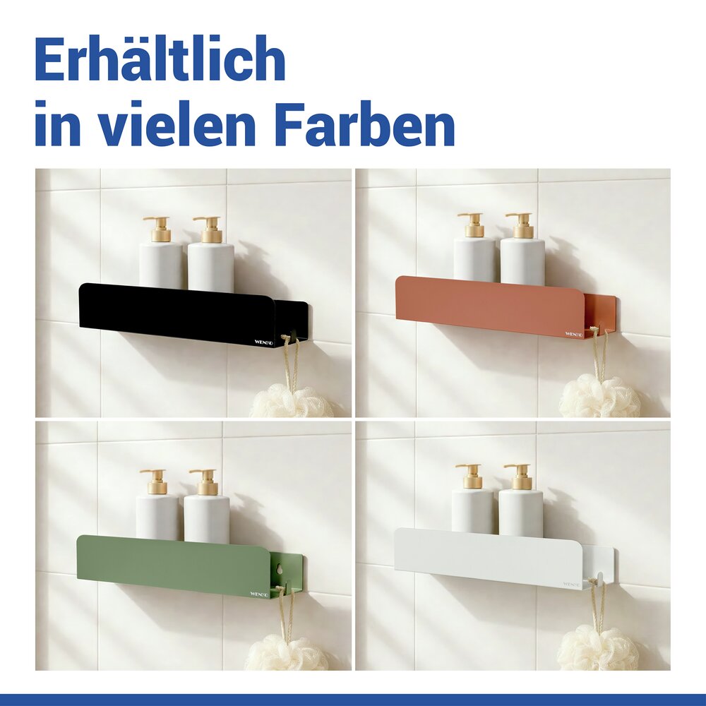 Turbo-Loc® Wandablage Mod. Lizan Schwarz  Befestigen ohne Bohren