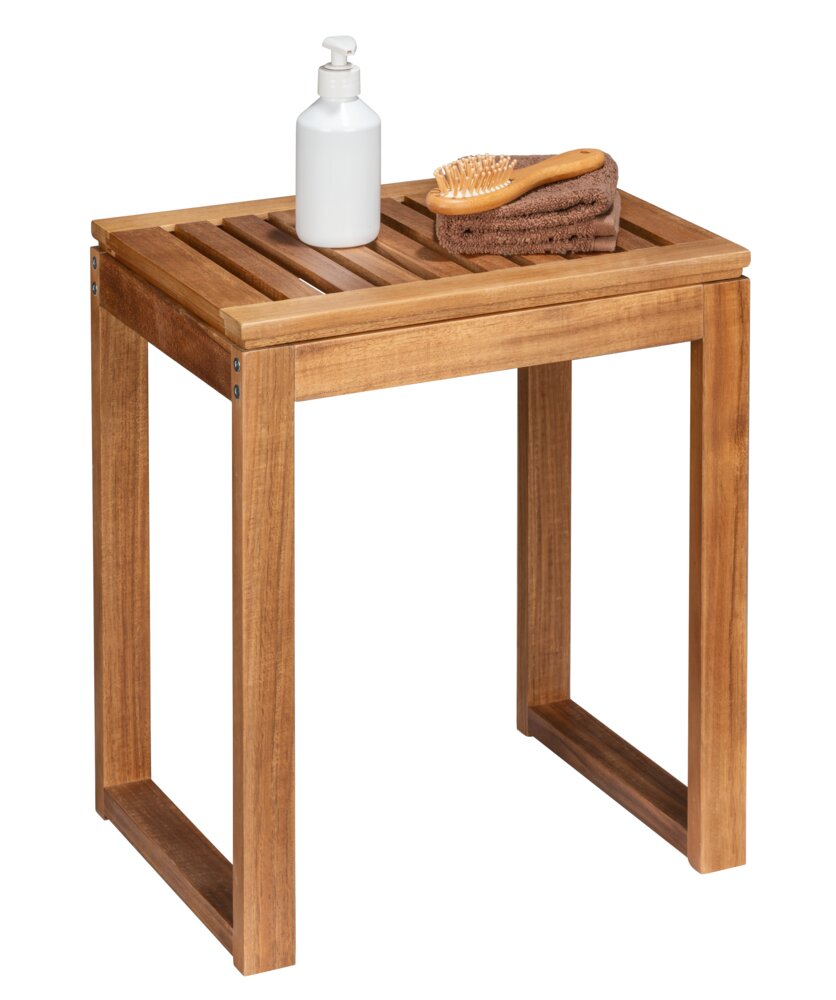 Badhocker Mod. Fondi  aus massivem Akazienholz