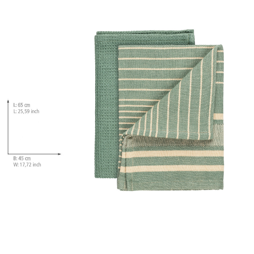 Geschirrtuch Mod. Tito, grün, Baumwolle, 45x65 cm, 2er Set  schnelltrocknend und saugstark