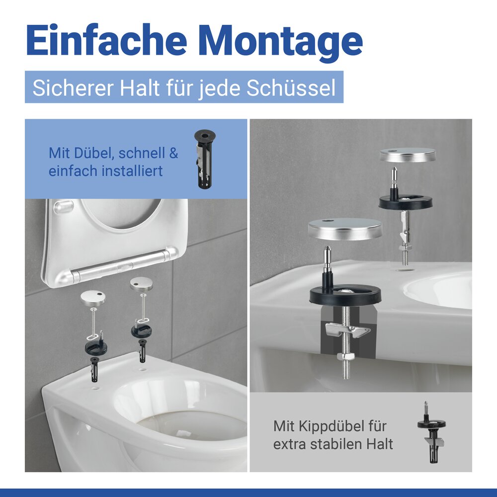 WC Sitz Mod. Galati Weiß matt  Toilettendeckel in D-Form mit Absenkautomatik