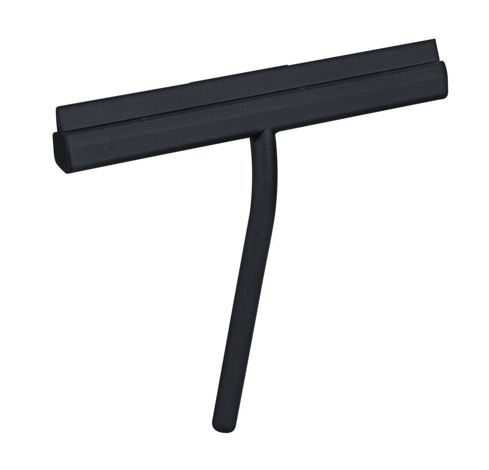 Badabzieher Mod. Agana, schwarz, Silikon, Edelstahl, magnetisch  mit magnetischer Wandhalterung