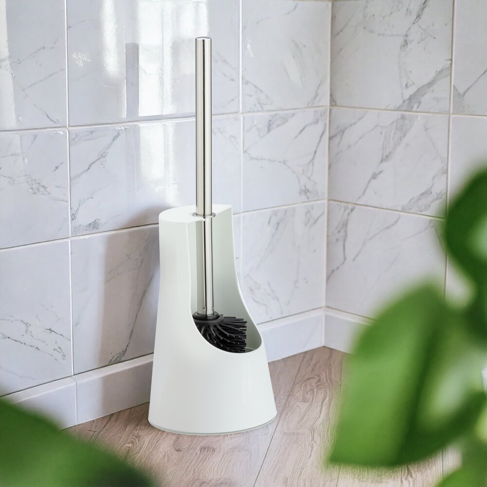 WC-Garnitur Mod. Arese Weiß  WC-Bürstenhalter mit Silikon-Bürstenkopf