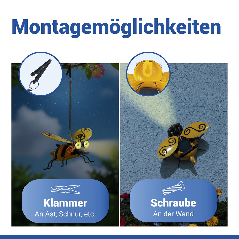 LED Bienenanhänger Solar  dekorative Gartenbeleuchtung