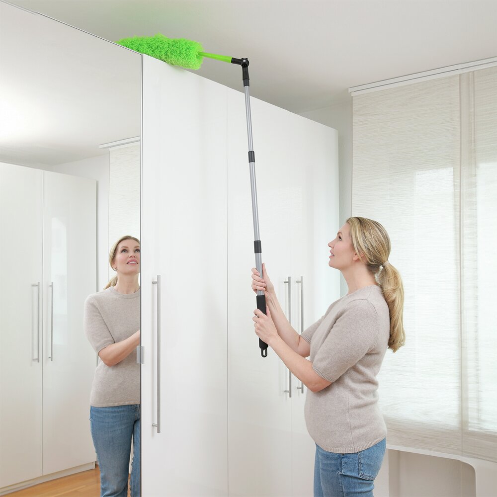 Mikrofaser-Staubwedel mit Teleskopstiel und Knickgelenk  antistatische Fasern