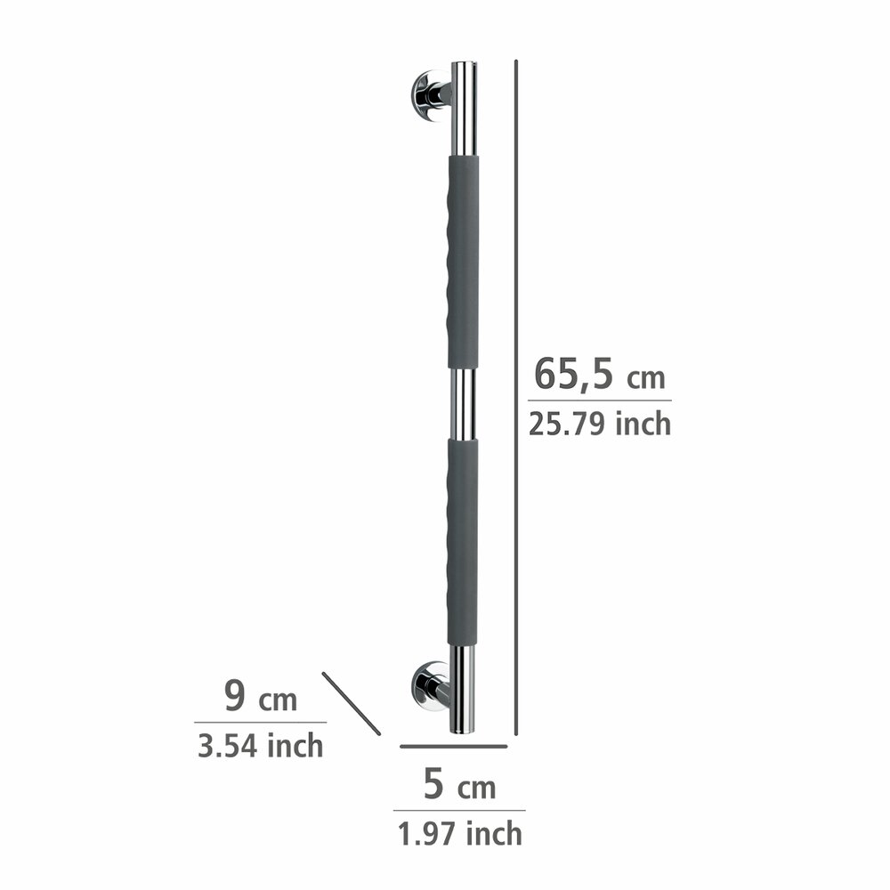 Edelstahl Wandhaltegriff Mod. Secura 65,5 cm  Bad-Sicherheitsgriff, belastbar bis 120 kg