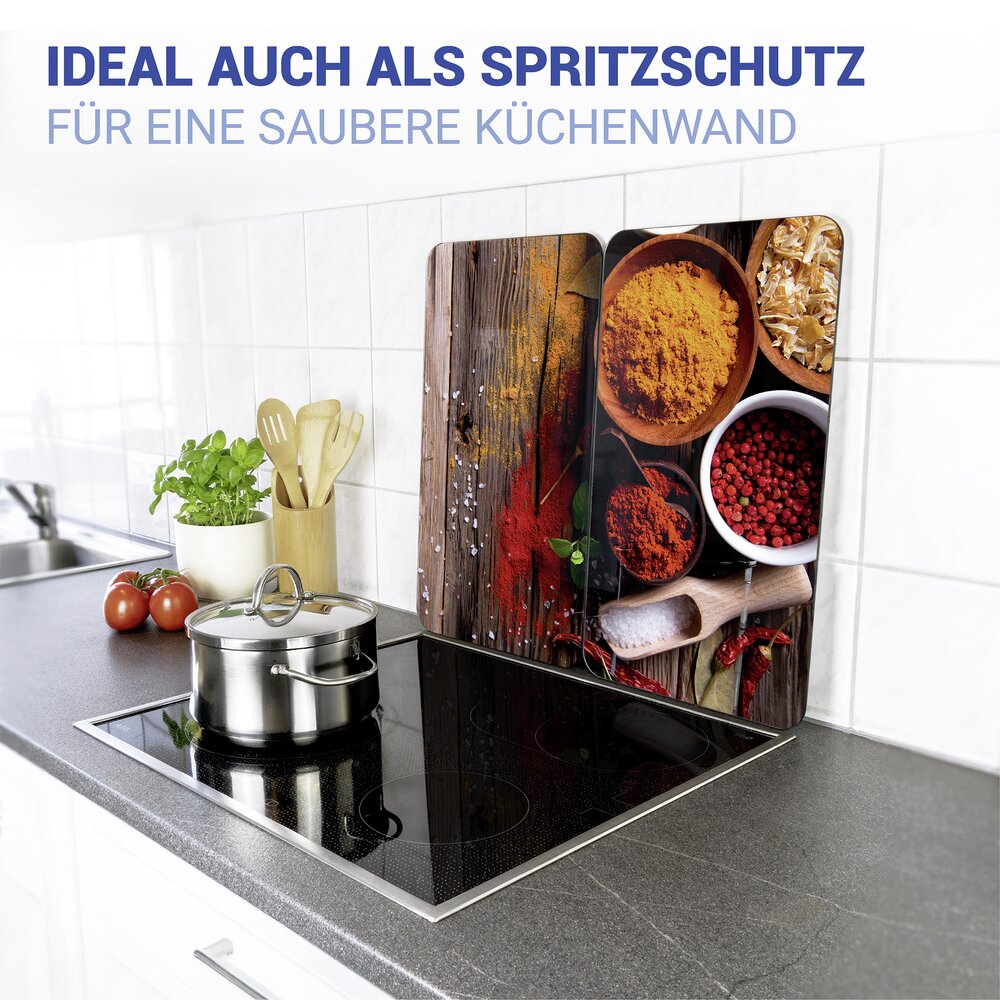 Herdabdeckplatte Universal Mod. Gewürze, 2er Set  für alle Herdarten geeignet