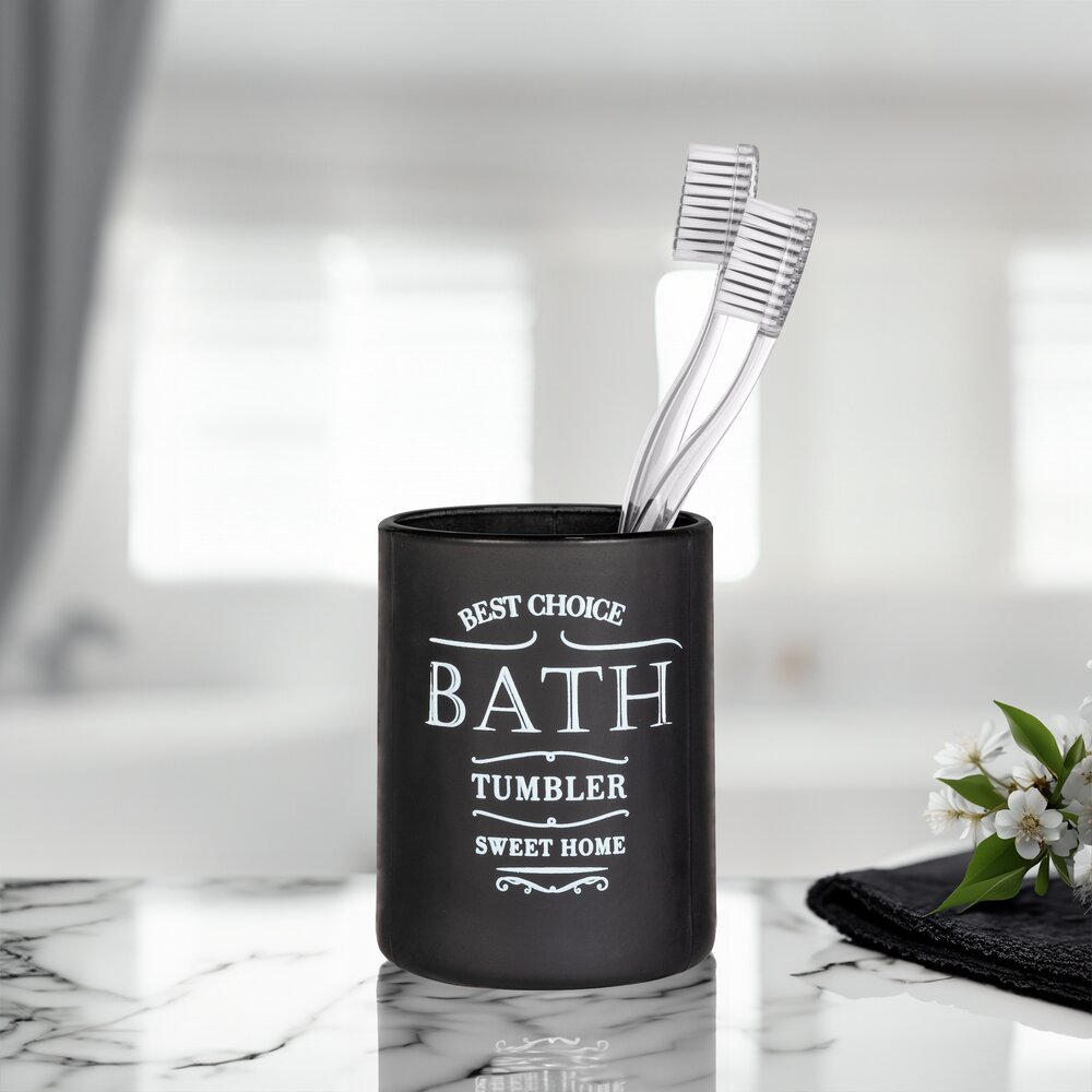 Sweet Home tandenborstel beker, zwart